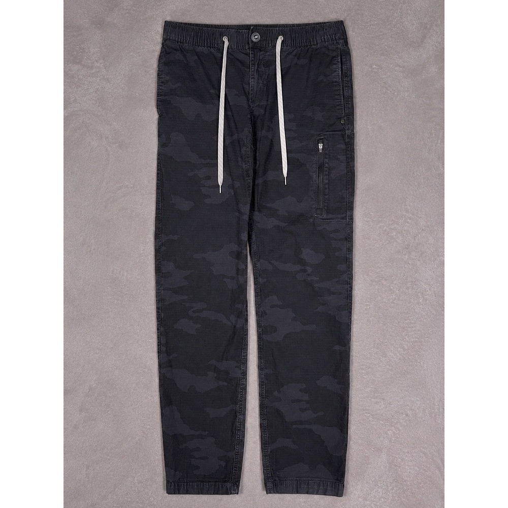 Vuori Ripstop Pants Mens Medium Black Camo V412 Drawstring Utility Hiking Travel